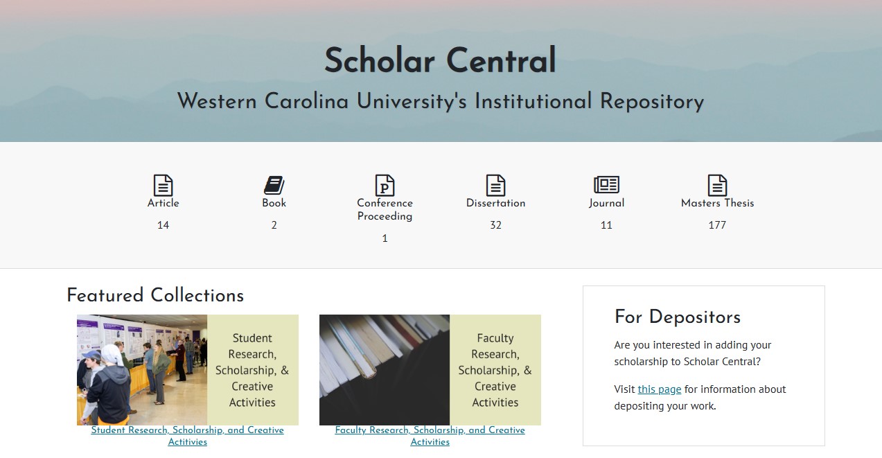 Screenshot of Scholar Central search interface.